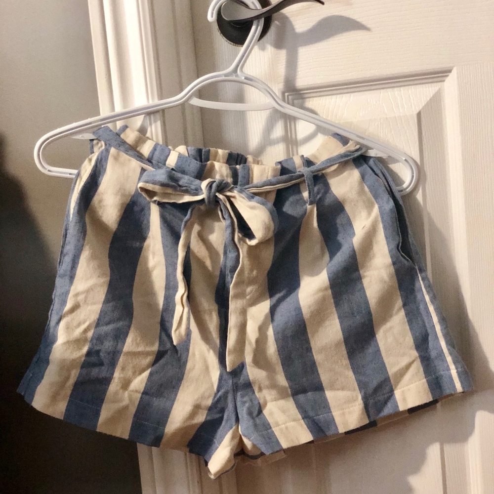 Paper Bag Style High-Waisted Shorts